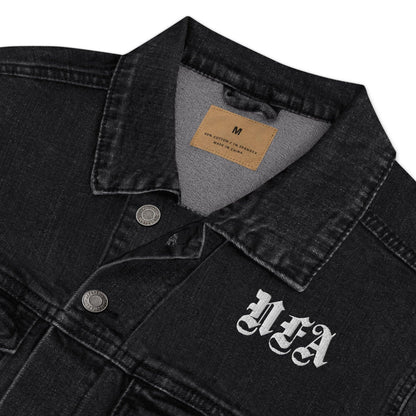 No Music No Life Denim Embroidered Jacket - NO FIXED ABODE Punkrock Mens Luxury Streetwear UK