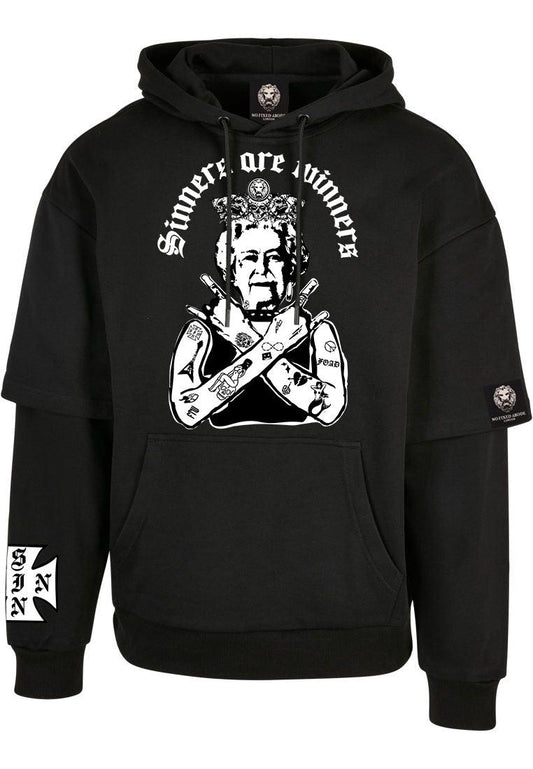 Queenie Double Sleeve Over Size Hoodie - NO FIXED ABODE Punkrock Mens Luxury Streetwear UK