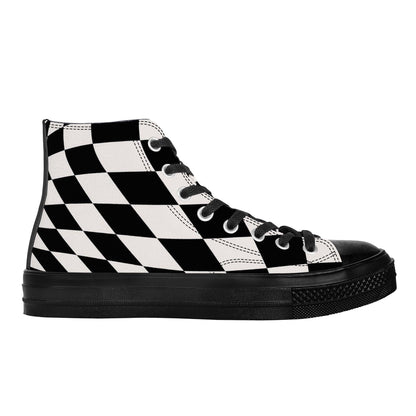 Checkered Hi tops - NO FIXED ABODE Punkrock Mens Luxury Streetwear UK