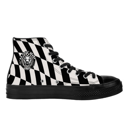 Checkered Hi tops - NO FIXED ABODE Punkrock Mens Luxury Streetwear UK