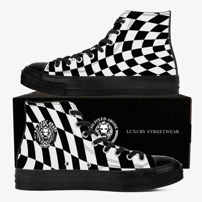 Checkered Hi tops - NO FIXED ABODE Punkrock Mens Luxury Streetwear UK