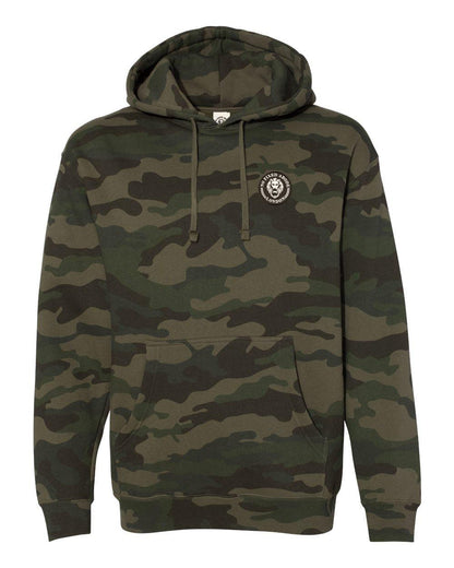 Green Camo Heavyweight Hoodie - NO FIXED ABODE Punkrock Mens Luxury Streetwear UK