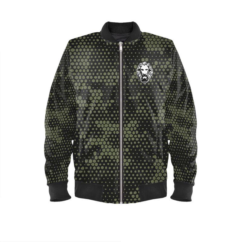 Green Camo Mens Bomber Jacket - NO FIXED ABODE Punkrock Mens Luxury Streetwear UK